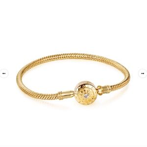 Gnoce 18K Gold Plated Classic 925 Sterling Silver Snake Bracelet